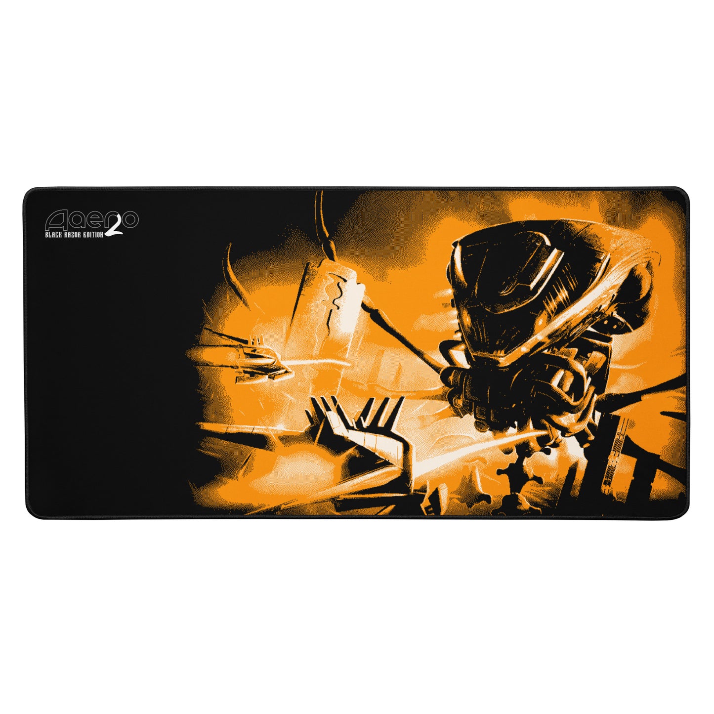 Aaero2 : Black Razor Edition Mouse Pad in Orange