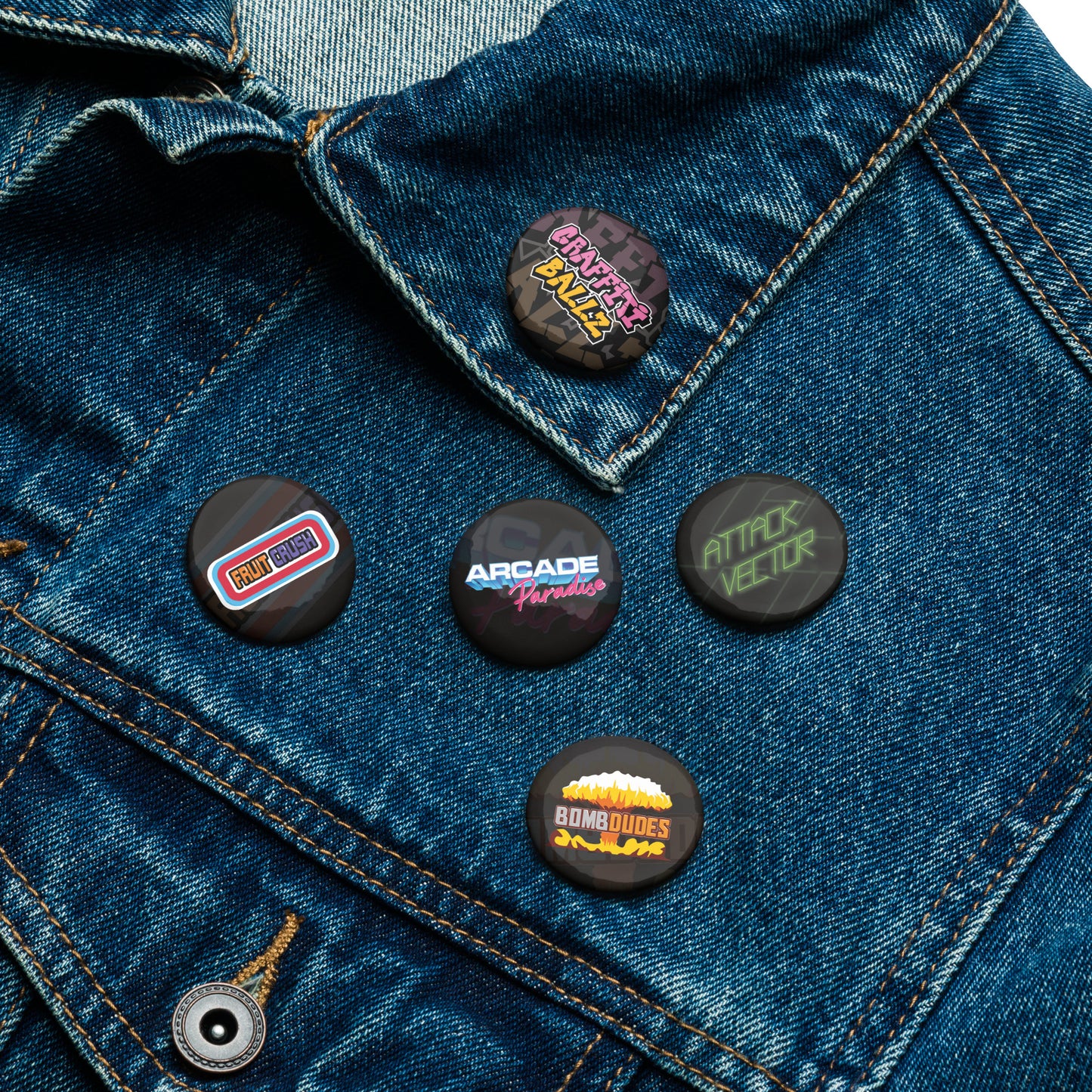Arcade Paradise Set of Pin Badges